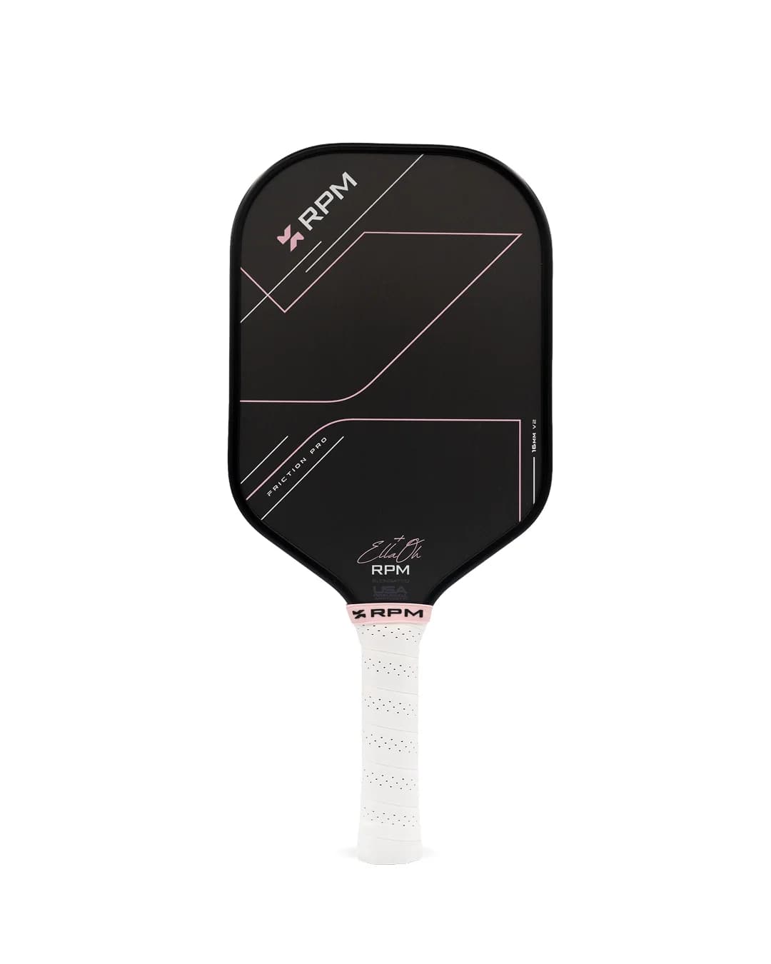 RPM Friction Pro V2 Ella Oh Pink 16mm Elongated Pickleball Paddle — product photograph